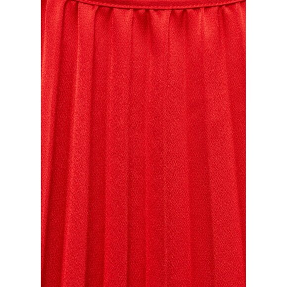 NEW Mango Pleated three-quarter sleeve dress RED SIZE S/100%AUTHENTIC - Picture 5 of 7